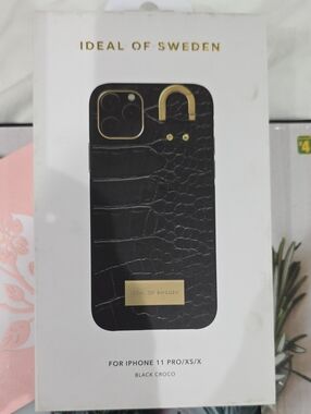 NEW IDEAL OF SWEDEN iPHONE CASE 11 PRO/XS/X CASE ATELIER BLACK GOLD CROCO